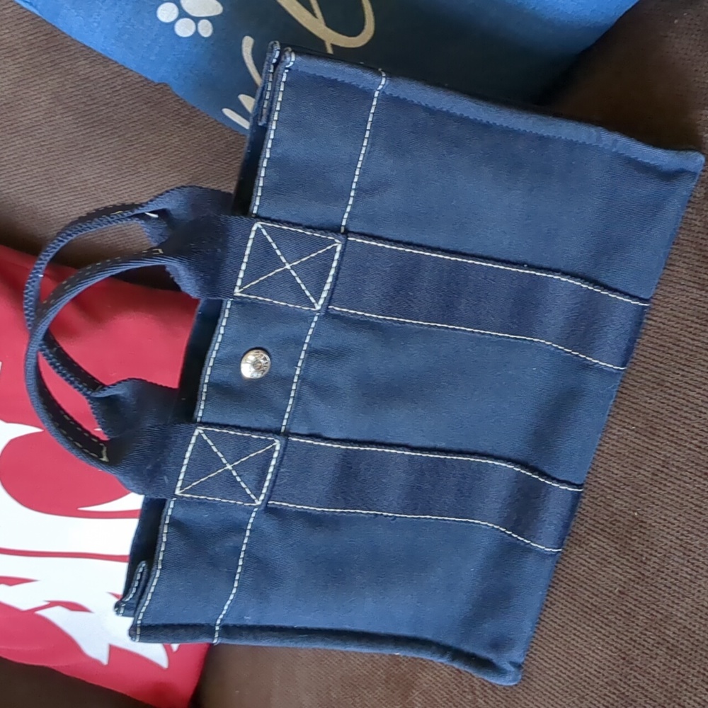 Hermes navy blue herline tote